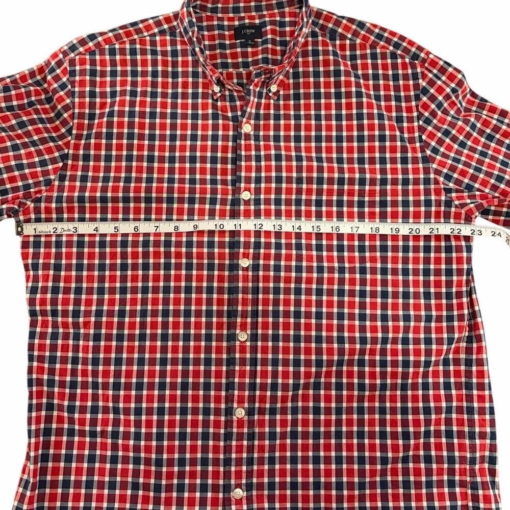 J. Crew Plaid Red and Navy Buttondown - Picture 4 of 6